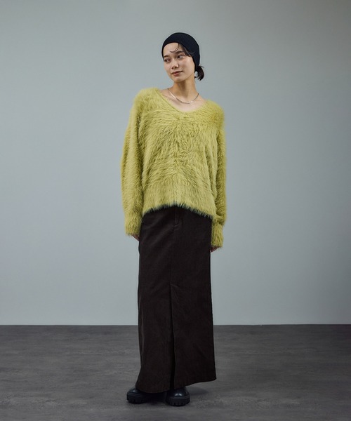 SALON adam et rope'（サロン アダム エ ロペ）の「【WEB限定】オーガニックコットンコーデュロイナロースカート（スカート・レディース・チャコールグレー/ベージュ系その他・S/M）」の16枚目の写真