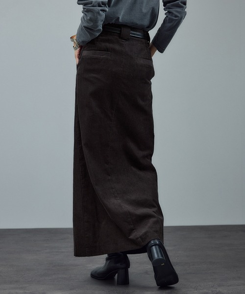 SALON adam et rope'（サロン アダム エ ロペ）の「【WEB限定】オーガニックコットンコーデュロイナロースカート（スカート・レディース・チャコールグレー/ベージュ系その他・S/M）」の19枚目の写真