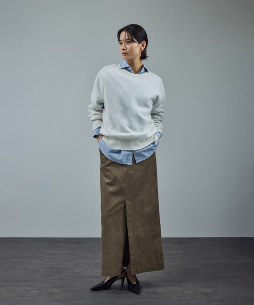 SALON adam et rope'（サロン アダム エ ロペ）の「【WEB限定】オーガニックコットンコーデュロイナロースカート（スカート・レディース・チャコールグレー/ベージュ系その他・S/M）」の21枚目の写真