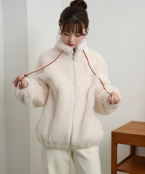 LAULEN（ローレン）の「color code boa zip up blouson /カラーコード