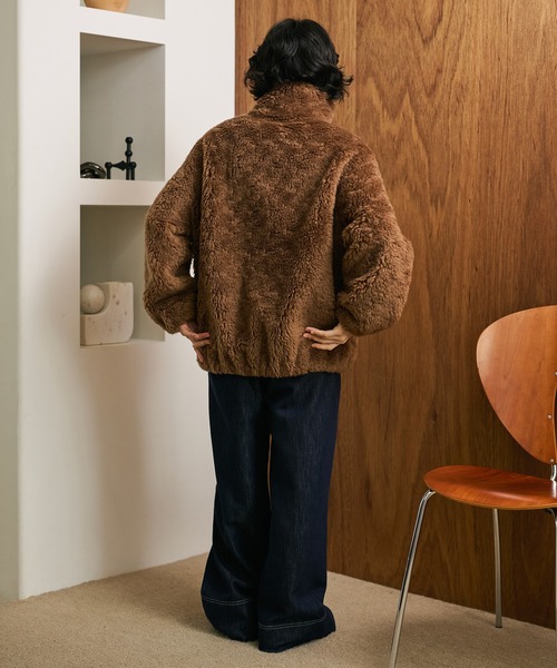 LAULEN(ローレン)の「color code boa zip up blouson /カラーコードボアジップアップブルゾン(ブルゾン・レディース・アイボリー/ブラウン/チャコールグレー・FREE)」の22枚目の写真