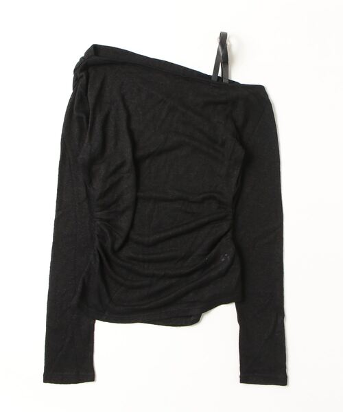 .KOM(ドットコム)の「A'GEM/9 × .kom 『.KOM/ドットケーオーエム』 Belted Off-Shoulder Knit Top/肩ベルト付きオフショルダーニットトップス(ニット/セーター・レディース・ブラック/ベージュ・S)」の14枚目の写真