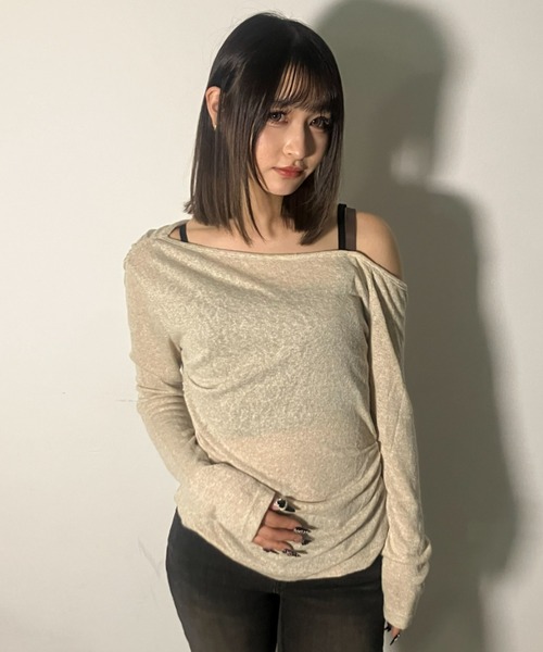 ♡美品♡ADEAM オフショルダートップス A'GEM/9 × .kom 『.KOM/ドットケーオーエム』 Belted Off-Shoulder