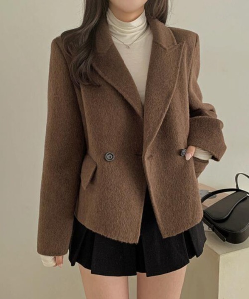 即納 ounce コート　ショートコート　ウール　韓国　オンス セール】ショートコート【韓国ファッション】（その他アウター