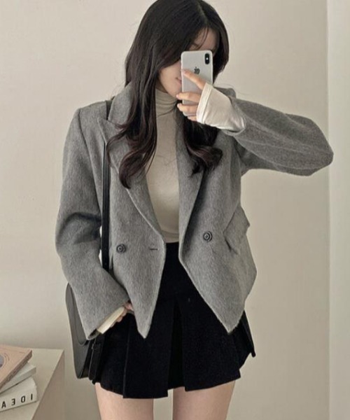 セール】ショートコート【韓国ファッション】（その他アウター