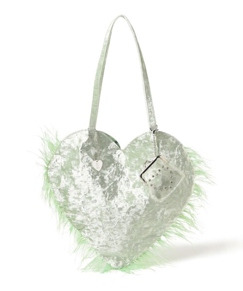 HEY!MrsROSE（ヘイミセスローズ）の「HEY! Mrs ROSE / アルミニウム ハート トート（トートバッグ・レディース・ミント/ブラック・ONE SIZE）」の2枚目の写真