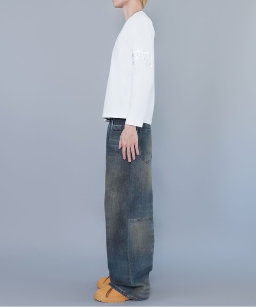 SPINNS(スピンズ)の「短丈ロングスリーブTシャツ/トライバルデザイン/ロンT/ショート丈(Tシャツ/カットソー・メンズ・ブラック/ホワイト・ONESIZE)」の8枚目の写真