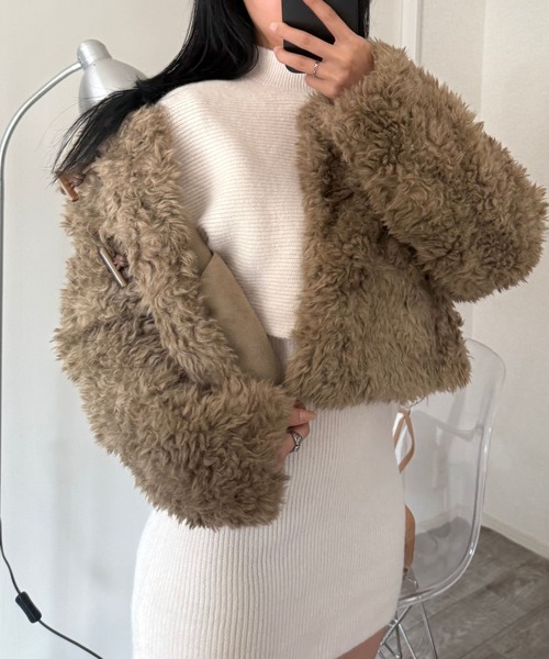 Nu】ショート丈ボリュームファーコート（その他アウター）｜Nu（ニュー