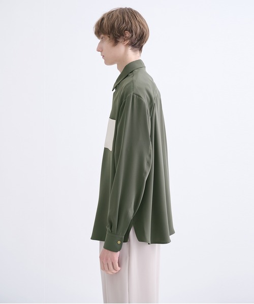 CULLNI（クルニ）の「【CULLNI】別注 Leather Pocket L/S Shirts（シャツ/ブラウス・メンズ・カーキ・2/1）」の2枚目の写真
