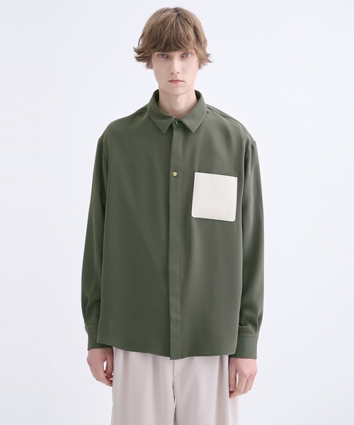 CULLNI（クルニ）の「【CULLNI】別注 Leather Pocket L/S Shirts（シャツ/ブラウス・メンズ・カーキ・2/1）」の8枚目の写真