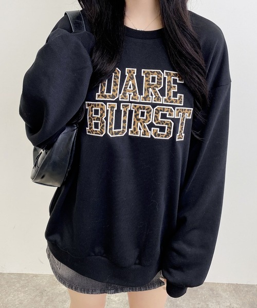 INGNI(イング)の「アソート柄貼付ロゴスウェットチュニック(スウェット・レディース・ベージュ系その他4/ブラック系/ブラック系その他3/ベージュ系その他3・M)」の6枚目の写真