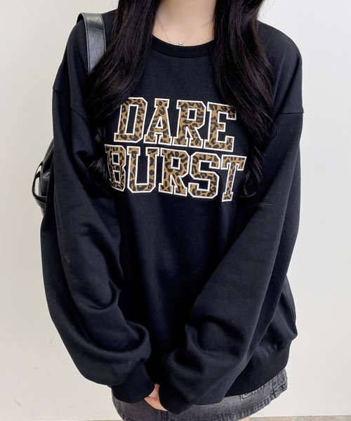 INGNI(イング)の「アソート柄貼付ロゴスウェットチュニック(スウェット・レディース・ベージュ系その他4/ブラック系/ブラック系その他3/ベージュ系その他3・M)」の7枚目の写真