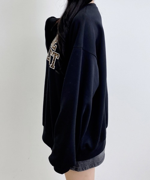 INGNI(イング)の「アソート柄貼付ロゴスウェットチュニック(スウェット・レディース・ベージュ系その他4/ブラック系/ブラック系その他3/ベージュ系その他3・M)」の8枚目の写真