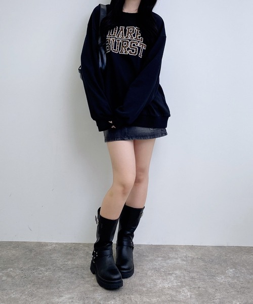 INGNI(イング)の「アソート柄貼付ロゴスウェットチュニック(スウェット・レディース・ベージュ系その他4/ブラック系/ブラック系その他3/ベージュ系その他3・M)」の10枚目の写真