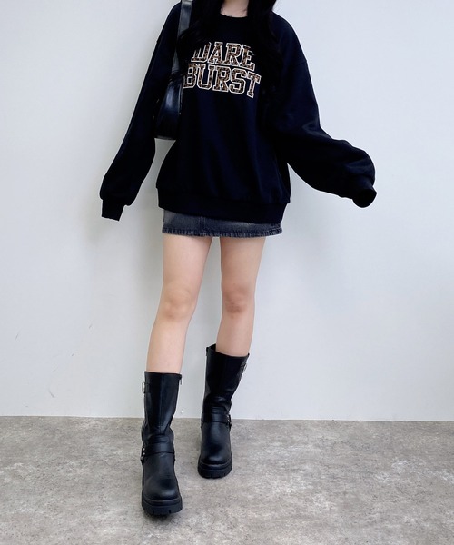 INGNI(イング)の「アソート柄貼付ロゴスウェットチュニック(スウェット・レディース・ベージュ系その他4/ブラック系/ブラック系その他3/ベージュ系その他3・M)」の11枚目の写真