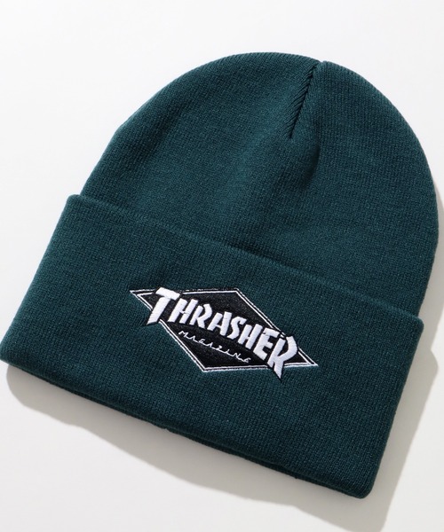 THRASHER(スラッシャー)の「【THRASHER/スラッシャー】ダイヤロゴ リブニットワッチ(ニットキャップ/ビーニー・メンズ・ブラック/グリーン/ブラウン/グレー・FREE)」の13枚目の写真