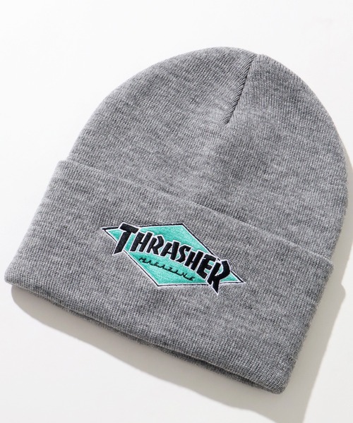 THRASHER(スラッシャー)の「【THRASHER/スラッシャー】ダイヤロゴ リブニットワッチ(ニットキャップ/ビーニー・メンズ・ブラック/グリーン/ブラウン/グレー・FREE)」の12枚目の写真