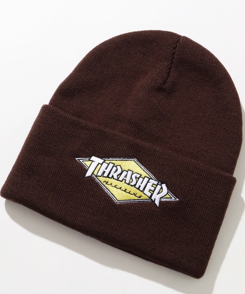 THRASHER(スラッシャー)の「【THRASHER/スラッシャー】ダイヤロゴ リブニットワッチ(ニットキャップ/ビーニー・メンズ・ブラック/グリーン/ブラウン/グレー・FREE)」の14枚目の写真