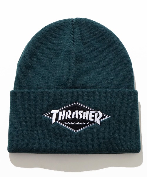 THRASHER(スラッシャー)の「【THRASHER/スラッシャー】ダイヤロゴ リブニットワッチ(ニットキャップ/ビーニー・メンズ・ブラック/グリーン/ブラウン/グレー・FREE)」の15枚目の写真