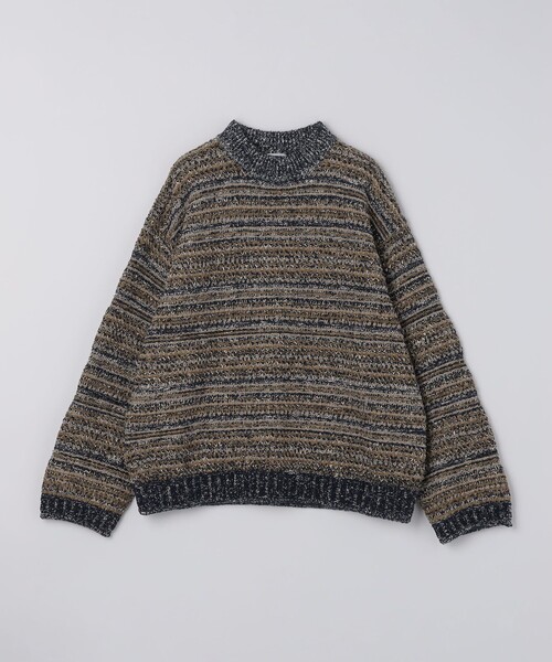 City Ambient Products(シティアンビエントプロダクツ)の「crepuscule: MULTI BORDER MIX PO(ニット/セーター・メンズ・ブラック/ブラウン/ネイビー・1)」の2枚目の写真