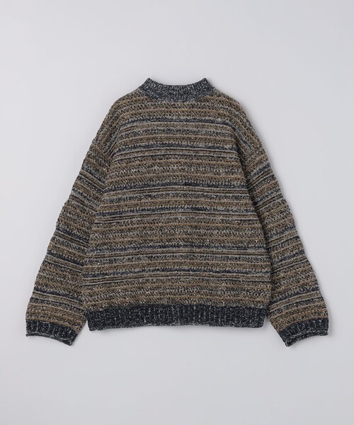 City Ambient Products(シティアンビエントプロダクツ)の「crepuscule: MULTI BORDER MIX PO(ニット/セーター・メンズ・ブラック/ブラウン/ネイビー・1)」の4枚目の写真