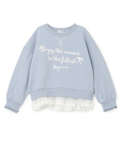 trois lapins kp（トロワラパンケーピー）の「trois lapins 裾レース 裏毛トレーナー（スウェット・キッズ・サックスブルー/ブラック・140cm/130cm/120cm/150cm/160cm）」の10枚目の写真