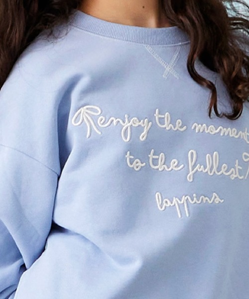 trois lapins kp（トロワラパンケーピー）の「trois lapins 裾レース 裏毛トレーナー（スウェット・キッズ・サックスブルー/ブラック・140cm/130cm/120cm/150cm/160cm）」の8枚目の写真