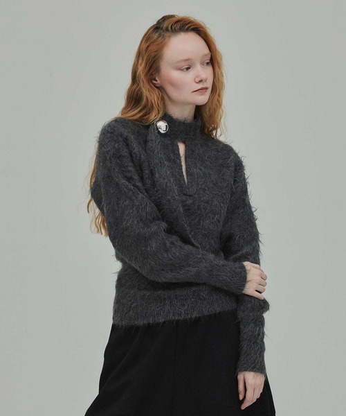 HARUNOBUMURATA/ハルノブムラタ】IRENA/ボウタイシャギーニットプル