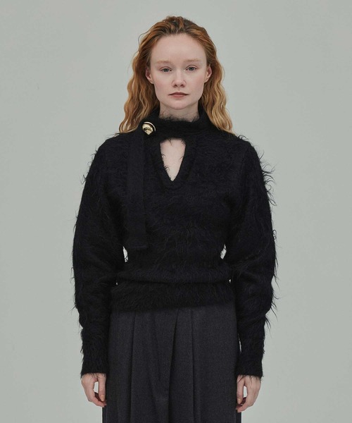 HARUNOBUMURATA/ハルノブムラタ】IRENA/ボウタイシャギーニットプル