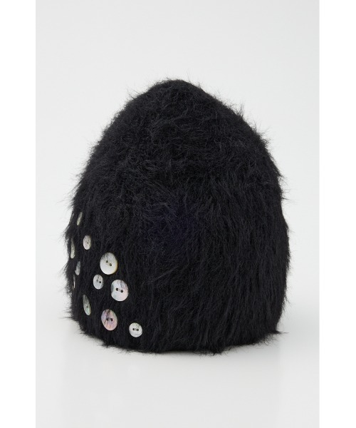 LAGUA GEM(ラグアジェム)の「SHELL LIKE BUTTON ビーニー(ニットキャップ/ビーニー・レディース・ブラック/チャコールグレー・FREE)」の6枚目の写真