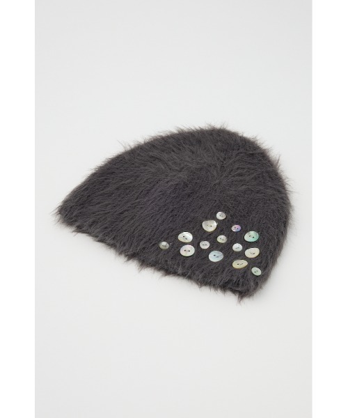 LAGUA GEM(ラグアジェム)の「SHELL LIKE BUTTON ビーニー(ニットキャップ/ビーニー・レディース・ブラック/チャコールグレー・FREE)」の9枚目の写真