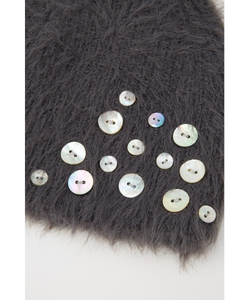 LAGUA GEM(ラグアジェム)の「SHELL LIKE BUTTON ビーニー(ニットキャップ/ビーニー・レディース・ブラック/チャコールグレー・FREE)」の10枚目の写真