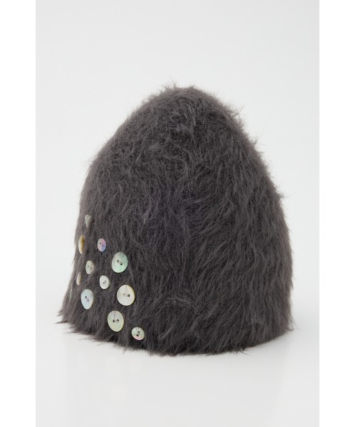 LAGUA GEM(ラグアジェム)の「SHELL LIKE BUTTON ビーニー(ニットキャップ/ビーニー・レディース・ブラック/チャコールグレー・FREE)」の13枚目の写真
