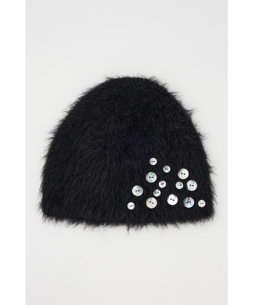 LAGUA GEM(ラグアジェム)の「SHELL LIKE BUTTON ビーニー(ニットキャップ/ビーニー・レディース・ブラック/チャコールグレー・FREE)」の22枚目の写真