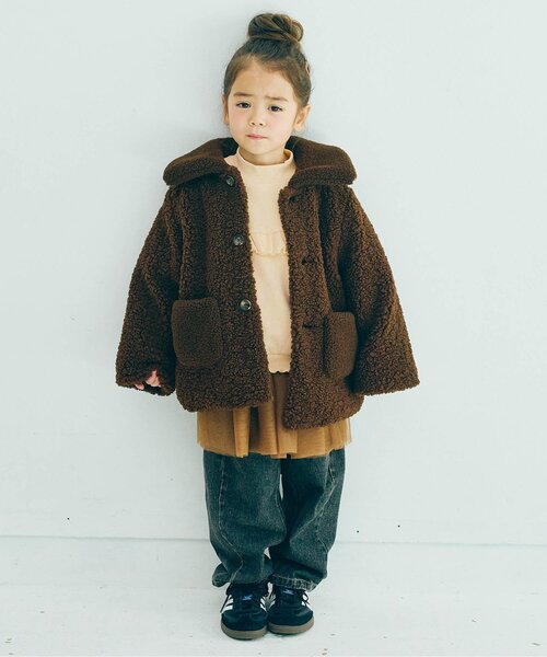 p.premier（ピードットプルミエ）の「【ジュニア対応】裏起毛フリルトレーナ―（スウェット・キッズ・ピンク/レッド/クリーム・80/90/100/110/120/130/140）」の6枚目の写真