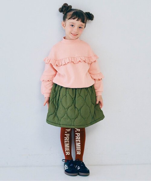 p.premier（ピードットプルミエ）の「【ジュニア対応】裏起毛フリルトレーナ―（スウェット・キッズ・ピンク/レッド/クリーム・80/90/100/110/120/130/140）」の7枚目の写真