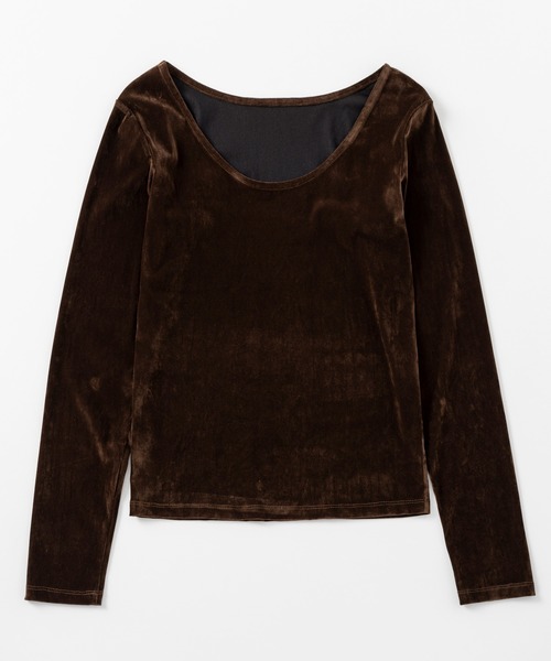 AJUGA.（アジュガ）の「ベロアロングスリーブカットソー（Tシャツ/カットソー・レディース・ブラック/ホワイト/ブラウン・FREE）」の9枚目の写真