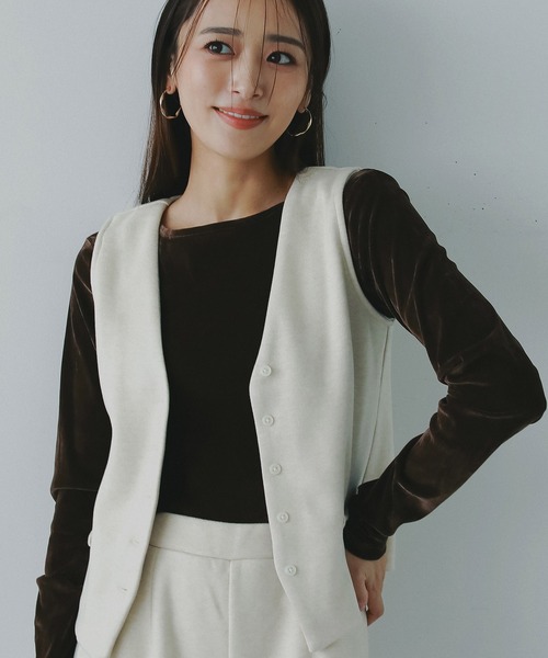 AJUGA.（アジュガ）の「ベロアロングスリーブカットソー（Tシャツ/カットソー・レディース・ブラック/ホワイト/ブラウン・FREE）」の16枚目の写真