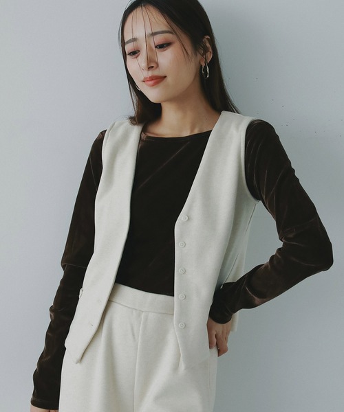 ベロアロングスリーブカットソー（Tシャツ/カットソー）｜AJUGA