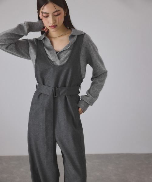 ADAM ET ROPE'(アダムエロペ)の「コクーンロンパース(つなぎ/オールインワン・レディース・チャコールグレー/ダークブラウン・36/38)」の2枚目の写真