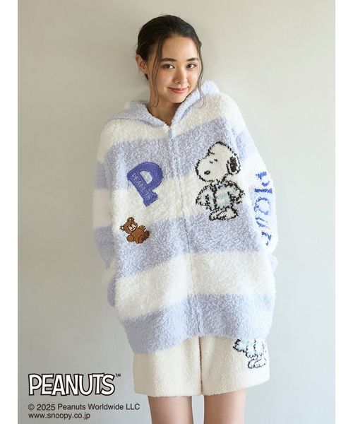【新品】スヌーピー ジェラートピケ ジャガードパーカ ルームウェア PEANUTS】【UNISEX】オリジナルアート ジャガードパーカ（ルームウェア