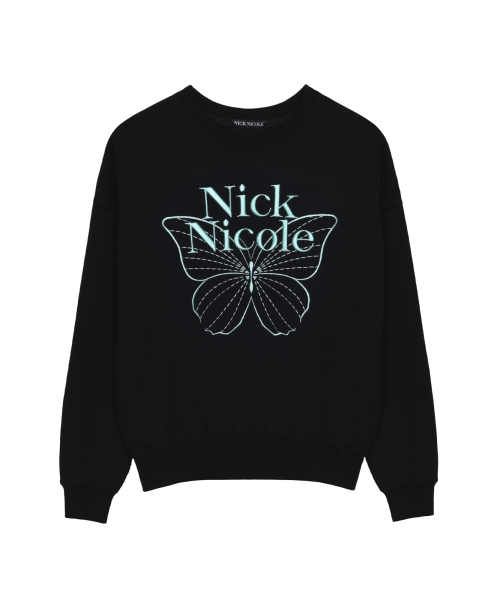 NICK&NICOLE（ニックアンドニコール）の「VOLUME BUTTERFLY SIGNATURE SWEATSHIRT_BLACK MINT（スウェット・レディース・その他・FREE）」の4枚目の写真
