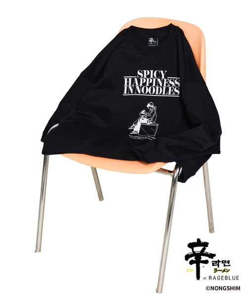 RAGEBLUE（レイジブルー）の「【辛ラーメン】コラボ/イラストスウェット（スウェット・メンズ・グレー系その他/ブラック・MEDIUM/LARGE）」の2枚目の写真