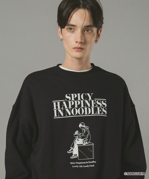 RAGEBLUE（レイジブルー）の「【辛ラーメン】コラボ/イラストスウェット（スウェット・メンズ・グレー系その他/ブラック・MEDIUM/LARGE）」の9枚目の写真