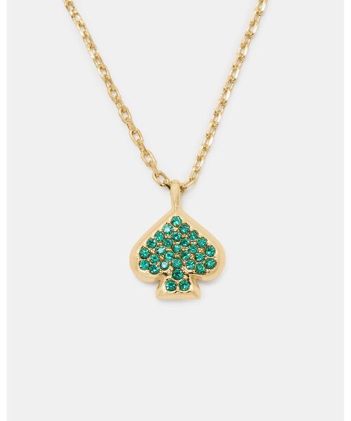 kate spade new york(ケイトスペード ニューヨーク)の「エブリデイ スペード パヴェ ミニ ペンダント(ネックレス・レディース・グリーン・ONESIZE)」の1枚目の写真