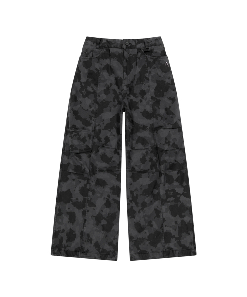 パンツ AAKAM Knee Pin-tuck Camouflage Twill 1 セール】Knee Pin-tuck Camouflage Twill Pants (Black)（その他パンツ