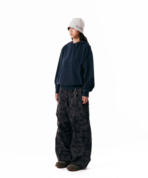 セール】Knee Pin-tuck Camouflage Twill Pants (Black)（その他パンツ