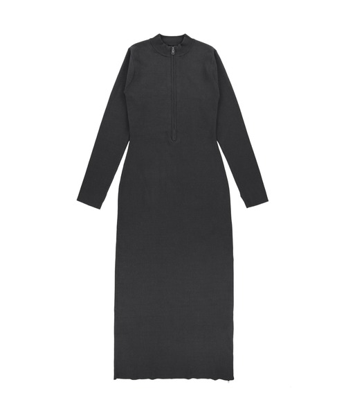 ALEXIA STAM（アリシアスタン）の「Half Zip Knit Long Dress /ハーフジップニットワンピ（ワンピース・レディース・ブラック/グレー・M/S）」の17枚目の写真