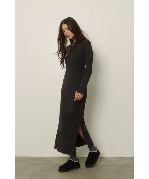 ALEXIA STAM（アリシアスタン）の「Half Zip Knit Long Dress /ハーフジップニットワンピ（ワンピース・レディース・ブラック/グレー・M/S）」の6枚目の写真
