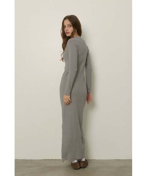 ALEXIA STAM（アリシアスタン）の「Half Zip Knit Long Dress /ハーフジップニットワンピ（ワンピース・レディース・ブラック/グレー・M/S）」の14枚目の写真